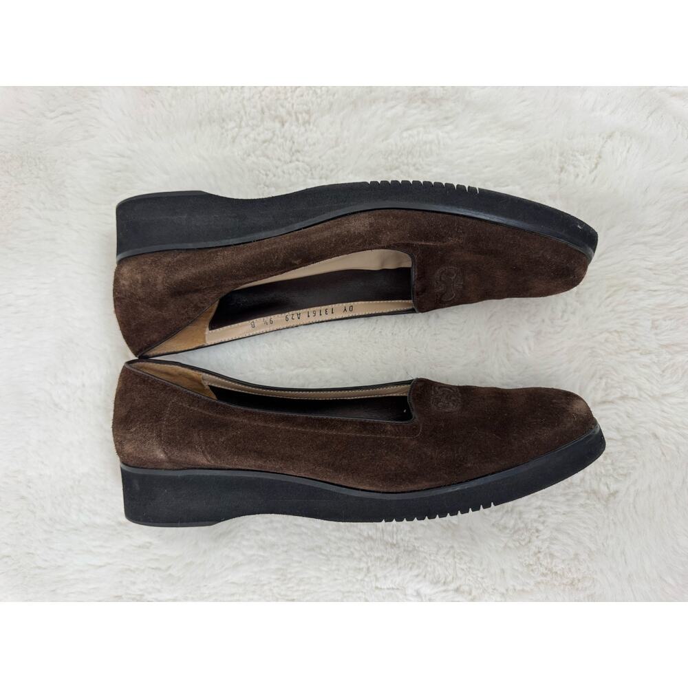 Salvatore Ferragamo Brown Suede Wedge Loafers 9.5 B - Picture 5 of 10